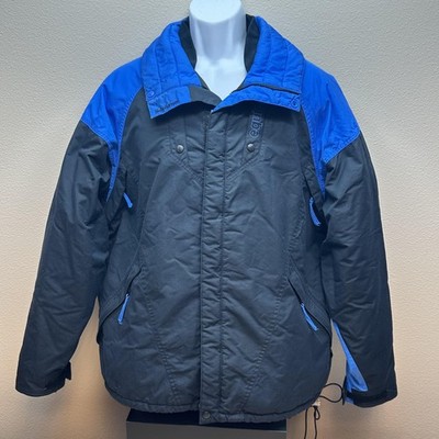 Vintage Helly Hansen Equipe Ski Jacket Mens Large Black Blue Tech Thinsulate