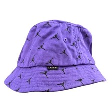 Jordan Youth Purple Bucket Hat Black Jumpman Logo All Over Print 825663-420114