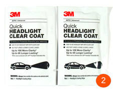 3m Quick Headlight Clear Coat Wipes - Pack Of 2 Wipes