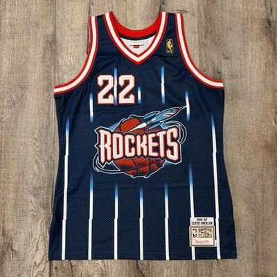 Clyde Drexler Mitchell & Ness 1996-97 Houston Rockets Jersey Sz 44 Large