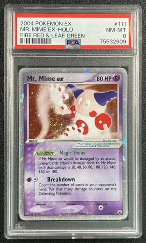 MR. MIME EX PSA 8 2004 POKEMON FIRE RED & LEAF GREEN #111/112 HOLO 2909