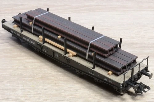 From Märklin Set 48805 Heavy-Duty Car with Steel Beams/Mint/Unused