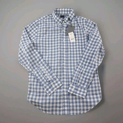 Todd Snyder Gingham Favorite Oxford Button Down Shirt size M Navy Blue White NWT