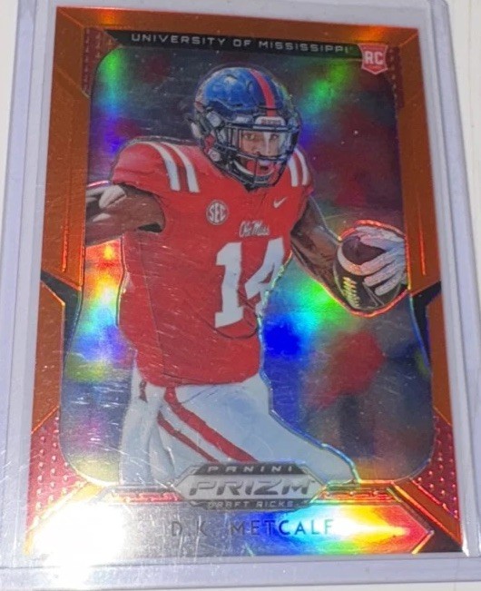 2019 Prizm Draft Picks DK Metcalf Orange Prizm Seahawks, Steelers, ole miss (RC)