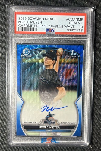 2023 Bowman Draft Noble Meyer 1st Blue Wave Refractor Auto /150 #CDA-NME Psa 10