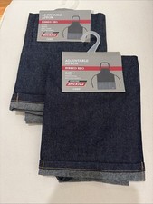 2 Pack His  Hers Dickies Blue Jean Denim Chefs Restaurant Bar-B-Que Bib Aprons