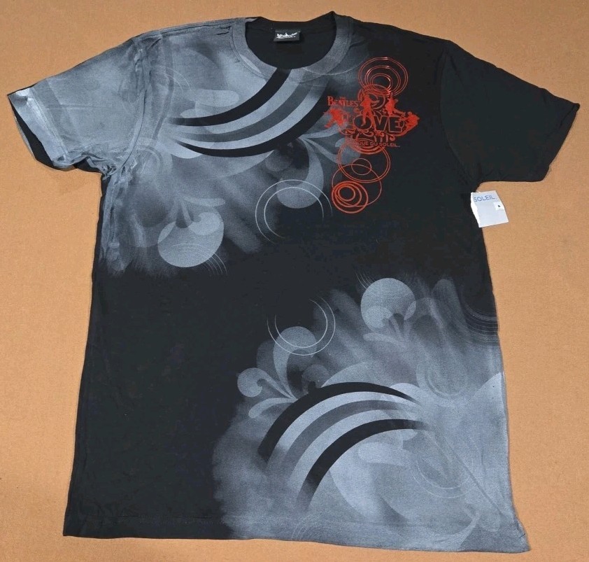 Beatles LOVE Cirque Du Soleil Shirt Tee Black Red Size Medium NWT
