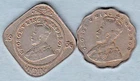 British India King George V 2 Anna, Anna,  copper Nickel coin