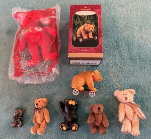 Vintage Bear Ornaments, Hallmark Keepsake Bear & McDonald's Anniversary Bear