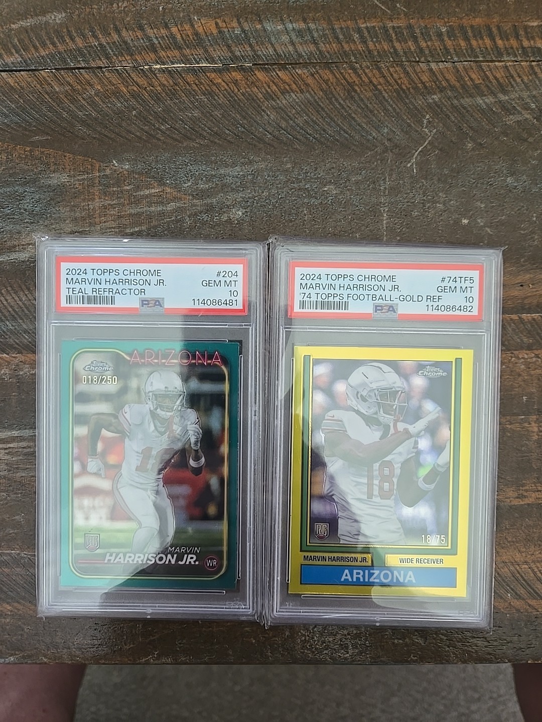 Marvin Harrison Jr. JERSEY MATCH RC 2024 Topps Chrome #204 #74TF5 2x PSA 10