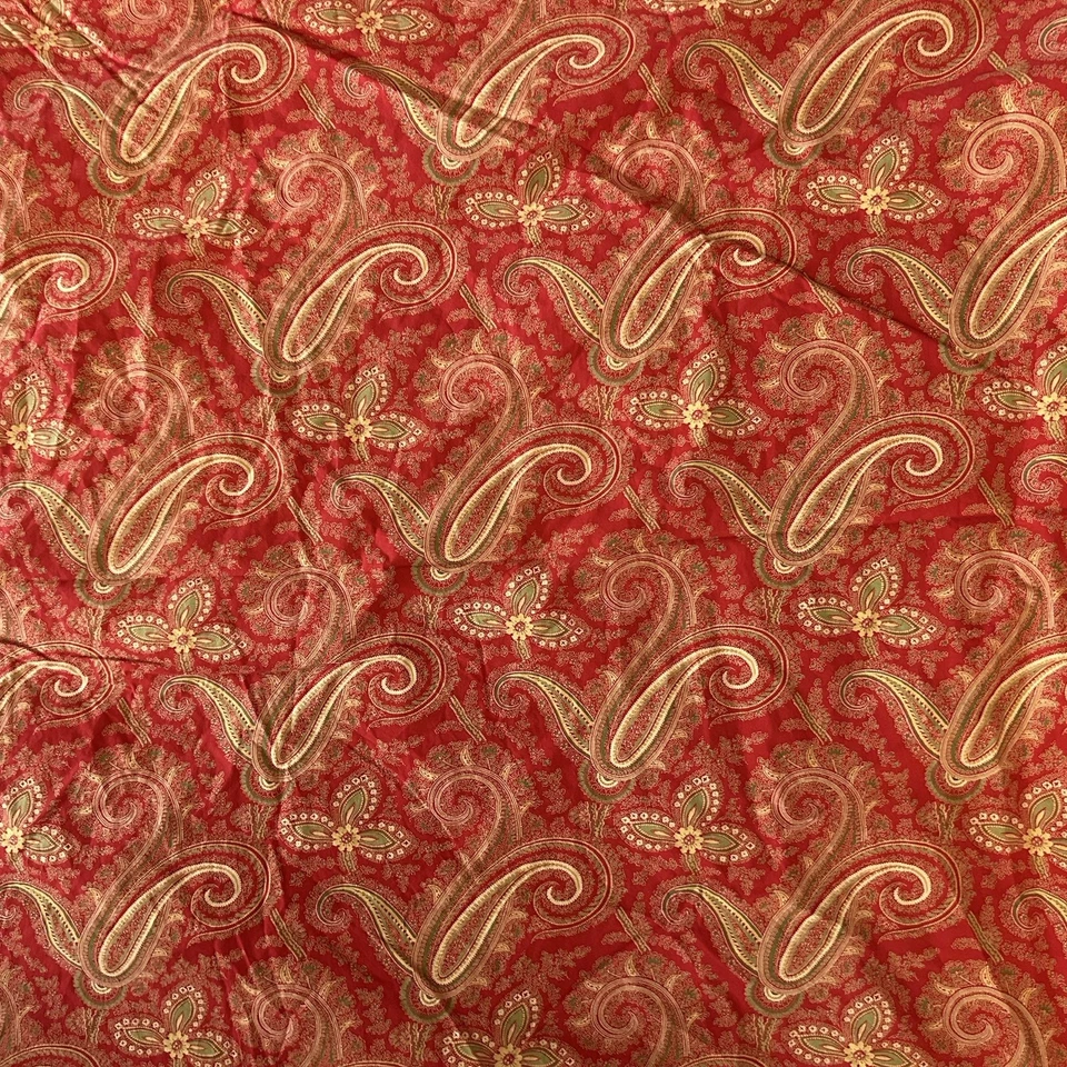 Pottery Barn King Duvet Cover "Mira Anibel" Red Paisley Rare Discontinued Cotton - Image 4 of 4