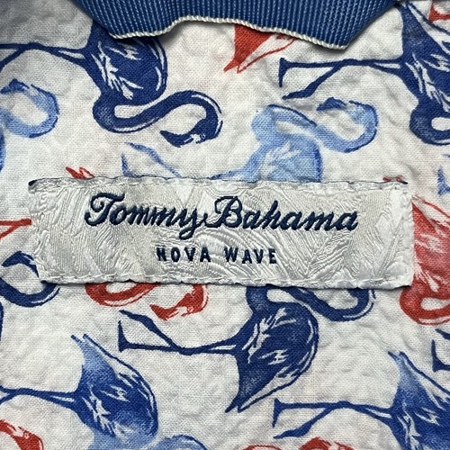 Tommy Bahama Shirt Mens Medium Nova Wave Flamingo Print Seersucker Stretch - Picture 3 of 9