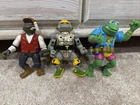 TMNT Ninja Turtles VTG Lot Farmer Don + Clear Eye Metalhead + Gold Belt Genghis