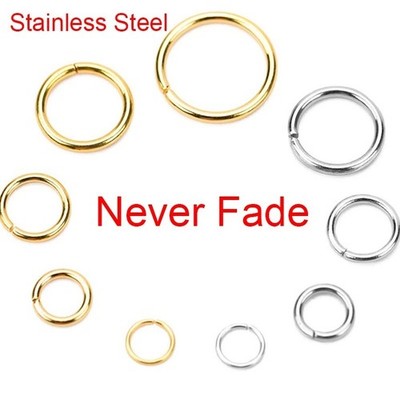 Silber Stark Kein Verblassen 304 Edelstahl Offen Geteilt Biegeringe Verbinder Schleife