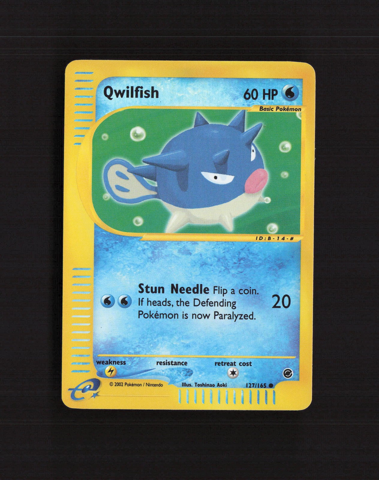 Qwilfish 127/165 Expedition Base Set Reverse Holo Pokemon Card DMG