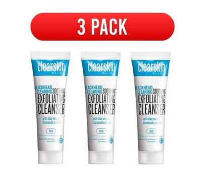 3 Pack Avon Clearskin Blackhead Clearing Soothing Exfoliating Cleanser 100ml