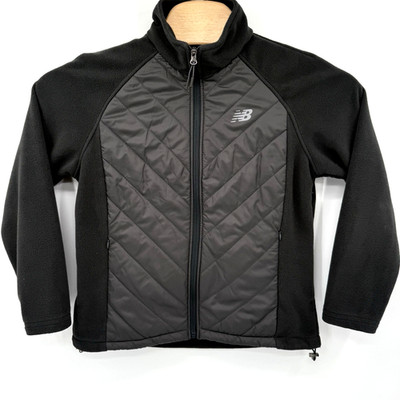 New Balance Women s Full Zip Quilted Fleece Jacket Petite Large Gray Running