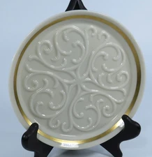 Lenox USA Porcelain Trivet Plate * 6.5" * Classic Beige Gold Trim *Ships Free