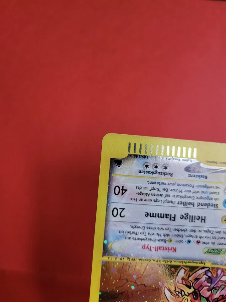 Pokémon Karte/card Ho-oh 149/144 Holo Skyridge Crystal Secret Rare DE Near Mint+ - Bild 4 von 4