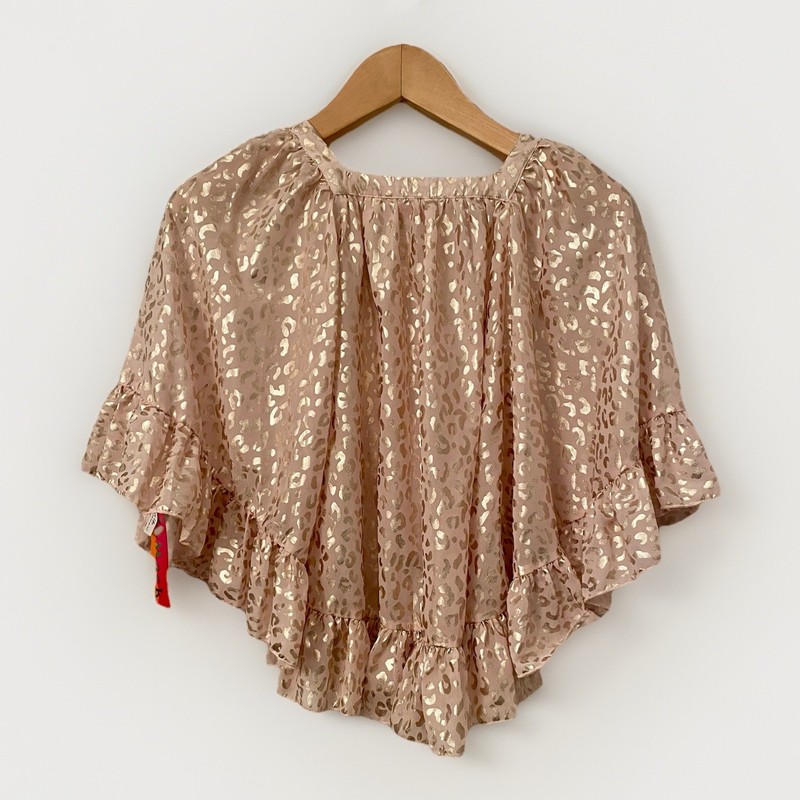 Kate Mack bathing suit cover up Lightweight Pink & Rose Gold Kaftan girls NWT 10