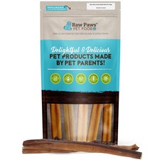 Raw Paws Jumbo Bully Sticks, 12-Inch 5-Count - Extra Thick for Medium to Larg...