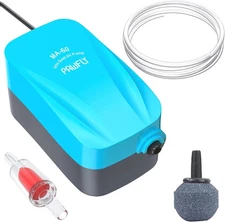 Pawfly Aquarium 15-40 GPH Compact Air Pump Quiet Oxygen 3-20 Gallon, Blue