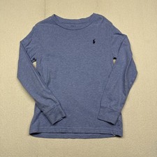 Boys POLO RALPH LAUREN Heather Light Blue Long Sleeved Shirt. Size 6