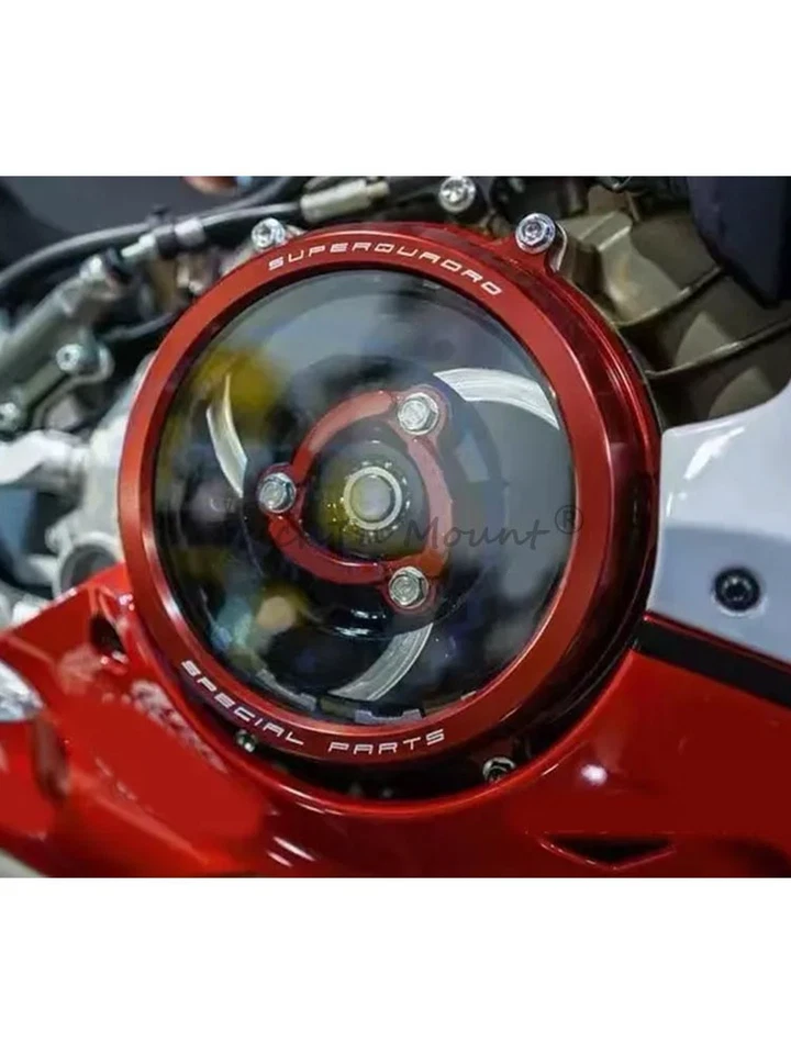 Cubierta de embrague transparente y retenedor de resorte para Ducati 1199 959 Panigale V2 CNC Racing Foto 2 de 4