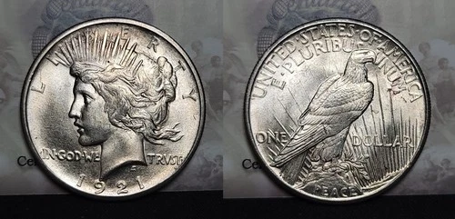 1921 High Relief Peace Silver Dollar $1 BU Key Date!!