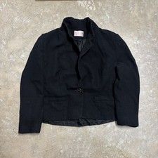 Pendleton Women's Black Wool Blazer Size 10 Petite Vintage Made in USA Jacket
