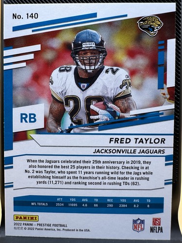 2022 Panini Prestige #140 Fred Taylor Xtra Points Diamond Jacksonville Jaguars - Picture 3 of 4
