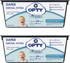 Diaper Refill Bags 60 Count Compatible with Easy Roll Pail: 7-Layer Leakproof