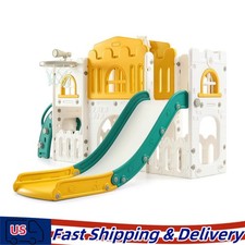 8 in 1 Toddler Slide Kids Climber Playset Indoor Outdoor Slide Playset New