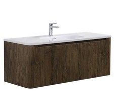 Badplaats Badmöbel Set mit Waschbecken und Unterschrank Tundra 120 x 48 cm Walnu