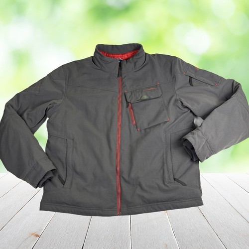 EDDIE BAUER First Ascent Mountain Ops Jacket Men XL Gray Red Down Tactical EB700