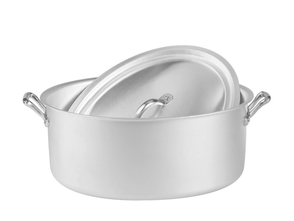 Agnelli Aluminum Casserole, Ø 30 Cm, 13 Cm Height, With Lid