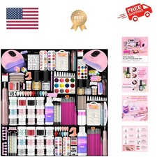 Acrylic Nail Kit with LED Lamp & Electric Drill - 12 Colors Acrylic Powder Mo...