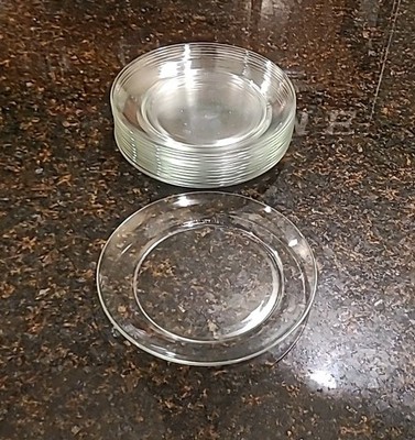 SET OF 12 Arcoroc France Classique Clear Glass 8  Salad Plates 