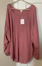 Lauren Conrad Pink Top Ruffle Detail Size 3X NWT