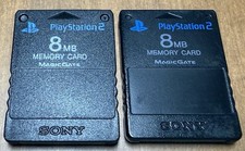 x2 Sony Playstation 2 PS2 OEM 8MB Zen Black Memory Card SCPH-10020 Lot CLEANED