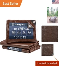 Ultimate 10' x 12' Brown Rip-Stop Tarp - Dependable Protection for Any Adventure
