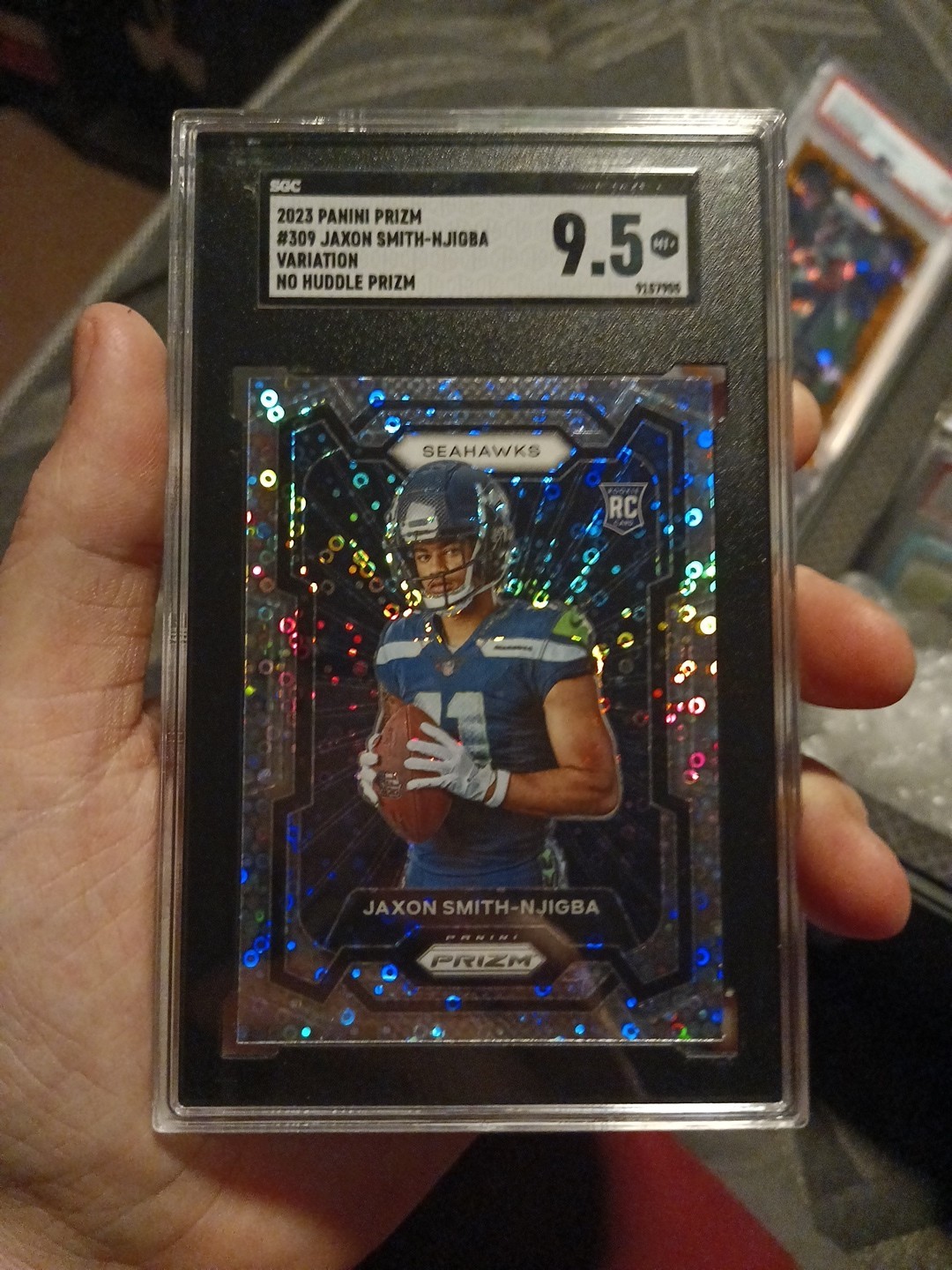2023 Panini Prizm No Huddle Variation RC Jaxon Smith-Njigba #309 SGC 9.5 Mint