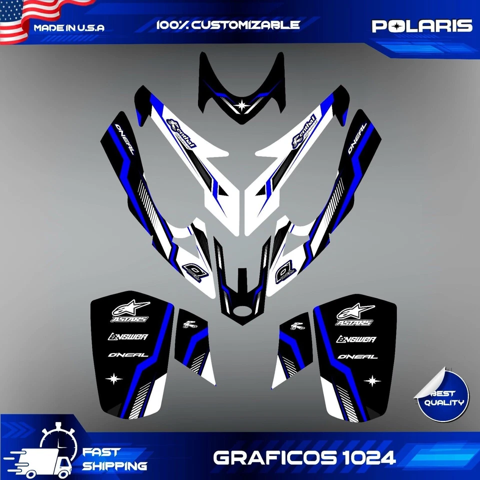 polaris predator 500 graphics decals stickers full kit atv wrap quad predator500 - Image 3 of 4