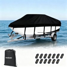 Black Oxford cloth waterproof V-shaped boat cover,236 122in