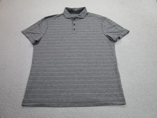 Lululemon Polo Shirt Mens XL Gray Striped Performance Golf Athletic Stretch