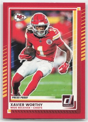 2025 Donruss #170 Xavier Worthy Press Proofs Red