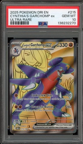Pokemon Cynthia's Garchomp ex Destined Rivals Ultra Rare #215 PSA 10 Gem Mint