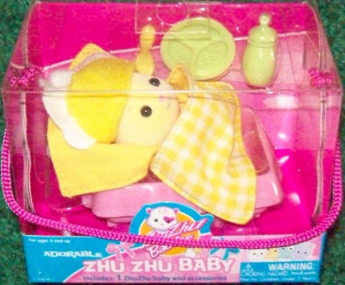Manta adorable cochecito de bebé Zhu Zhu BABIES hámster Tots mascotas y 3 accesorios - Imagen 24 de 98