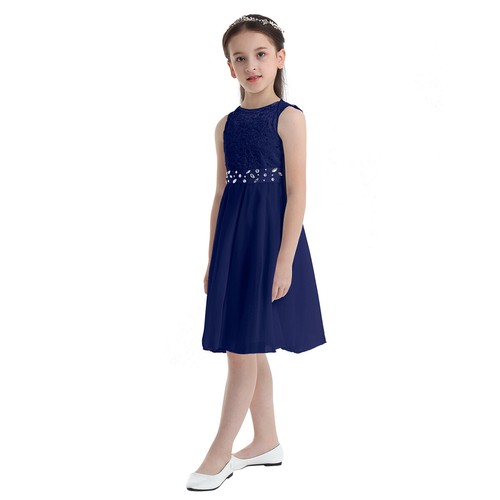 Girls Princess Flower Dress Kids Wedding Bridesmaid Maxi Formal Party Prom Gown - Picture 32 of 51