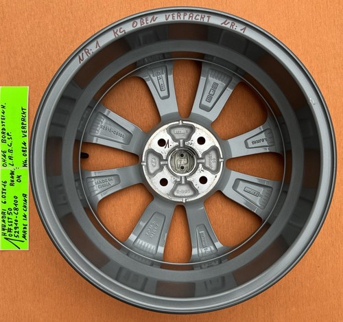 Llanta de aluminio TOP original Hyundai i20 GB 6x16 ET50 llanta 52910-C8100 16 pulgadas desde 2014 - Imagen 12 de 17